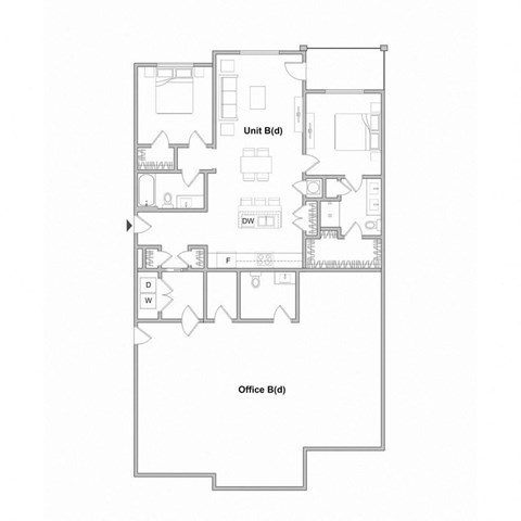Floor plan for 2 beds, 2 baths, 2297 sqft
